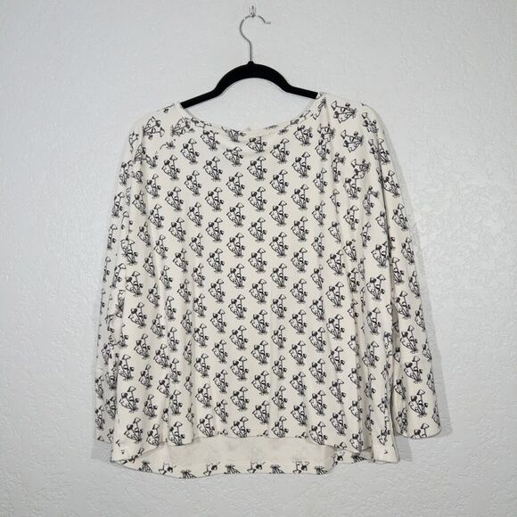 Kate Quinn Cream‎ Mushroom All Over Print Top Size XL - Picture 5 of 5